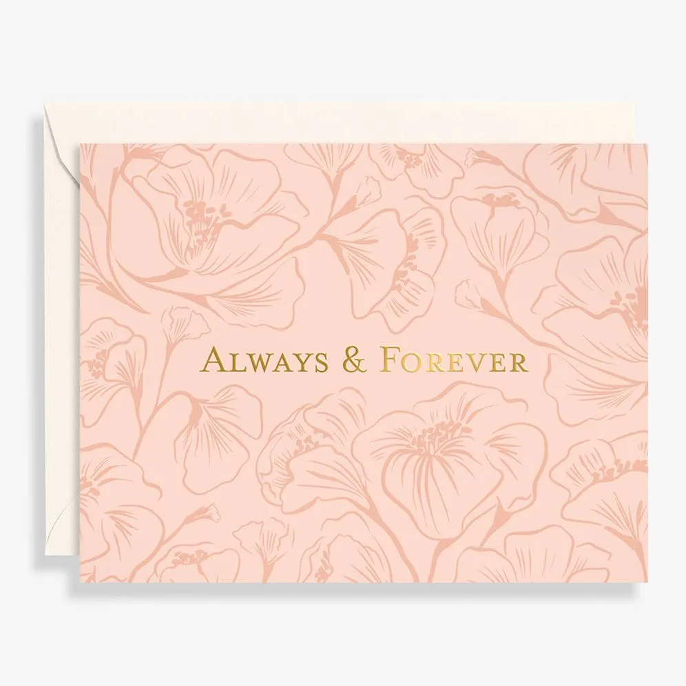 Always and Forever Floral Letterpress Wedding Card sold by Paper Source