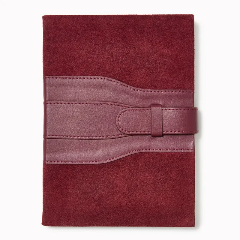 Burgundy Belted Suede Leather Journal sold by Paper Source