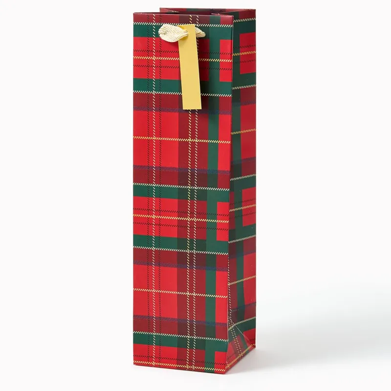 Holiday Plaid Wine Gift Bag sold by Paper Source