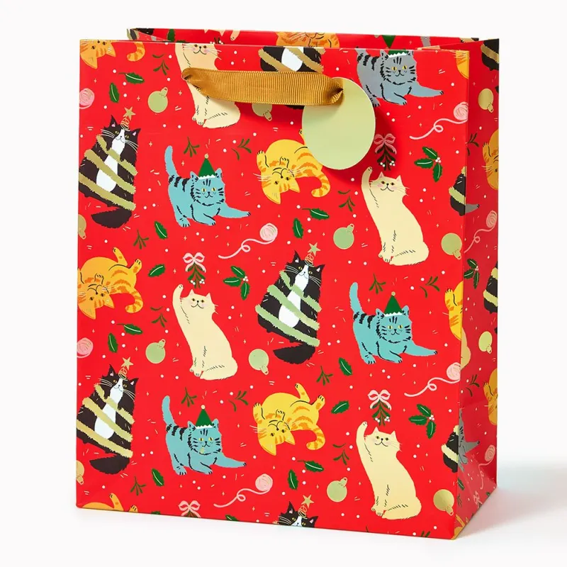 Christmas Cats Medium Gift Bag sold by Paper Source
