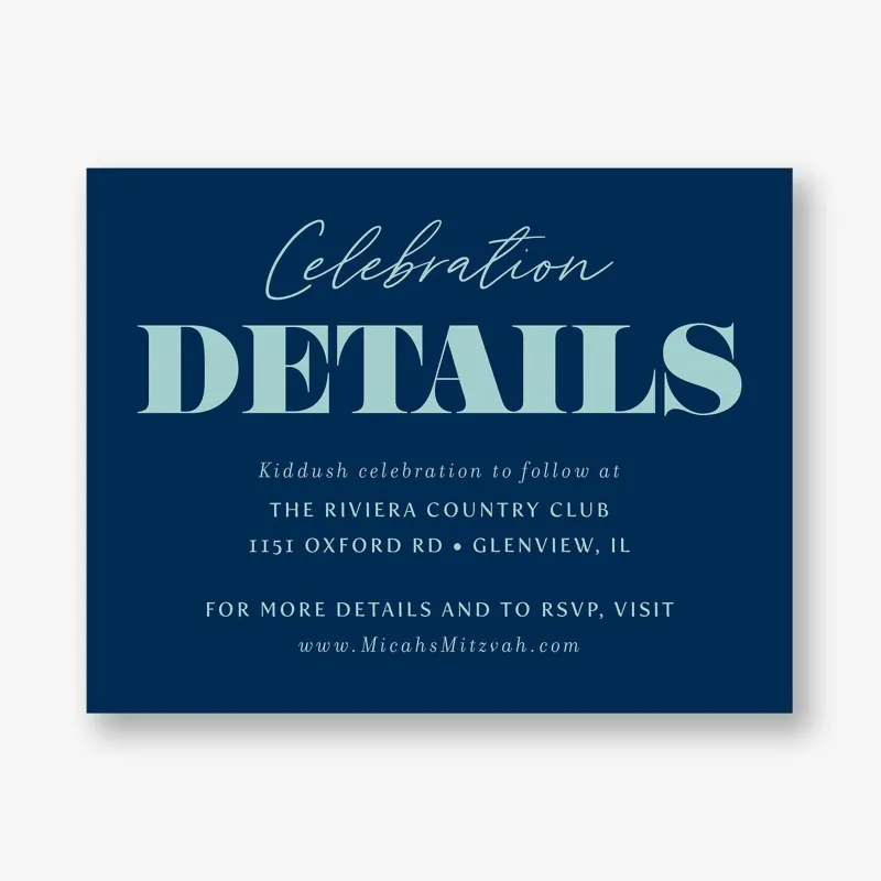 Bold Type Bar Mitzvah Information sold by Paper Source