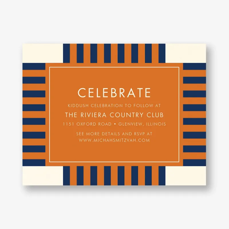 Striped Geo Bar Mitzvah Information sold by Paper Source