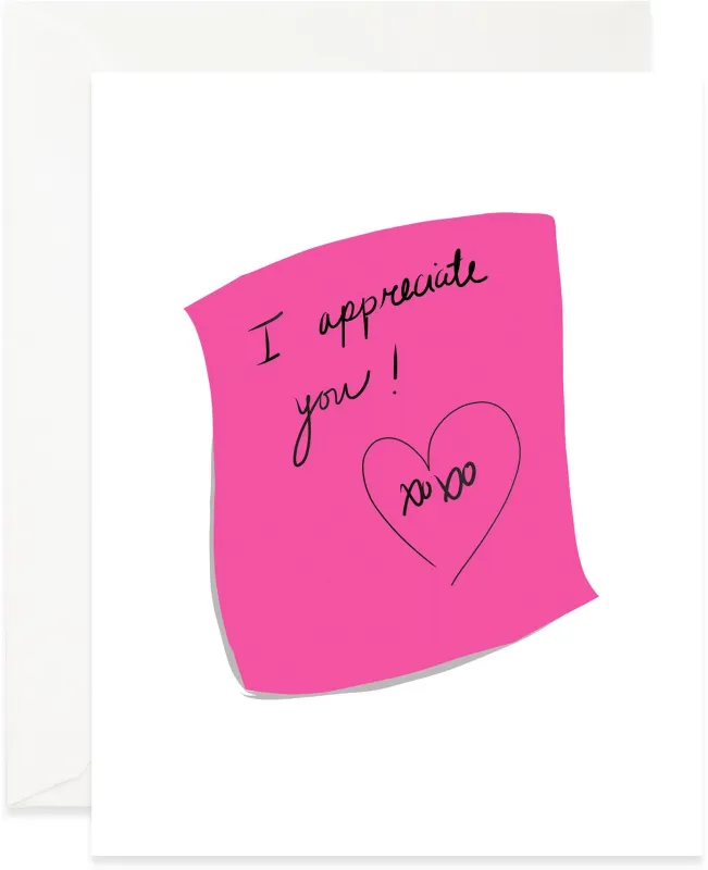 Sticky Note Appreciation Thank You Card sold by Paper Source