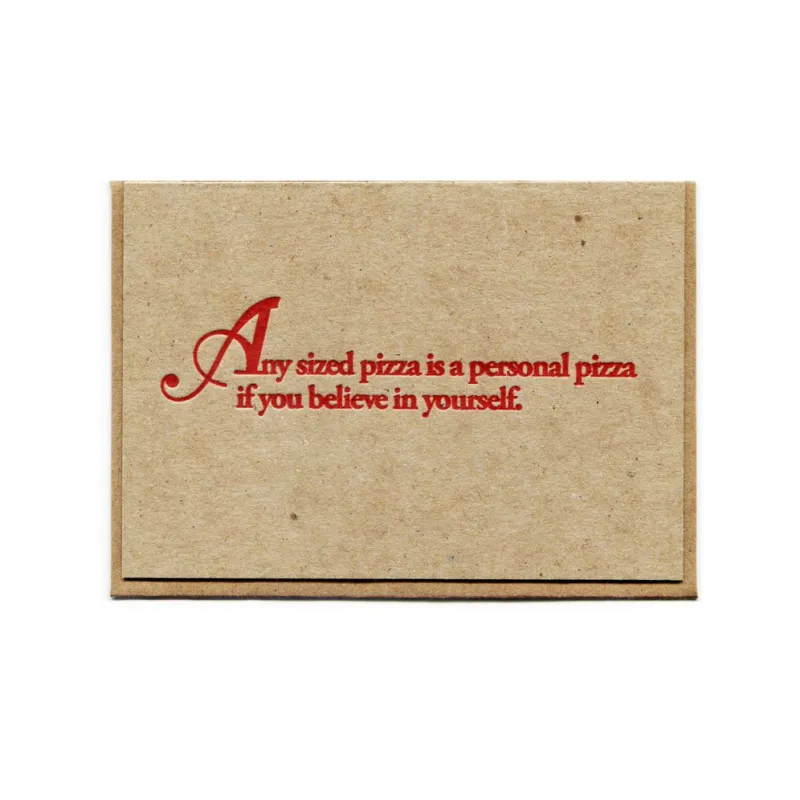 Personal Pizza Humor Card sold by Paper Source