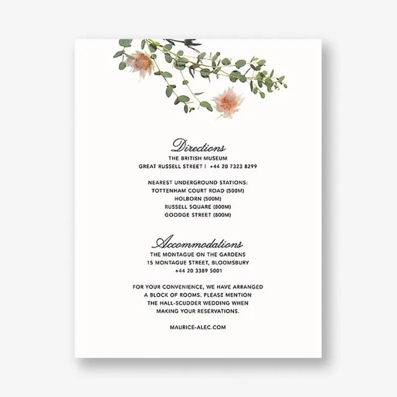 Fleurs Sauvages Information Card made by Paper Source