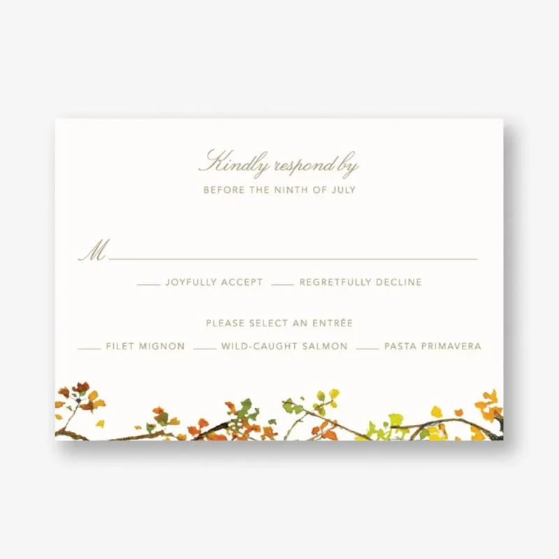 Autumn Boughs Response Card sold by Paper Source