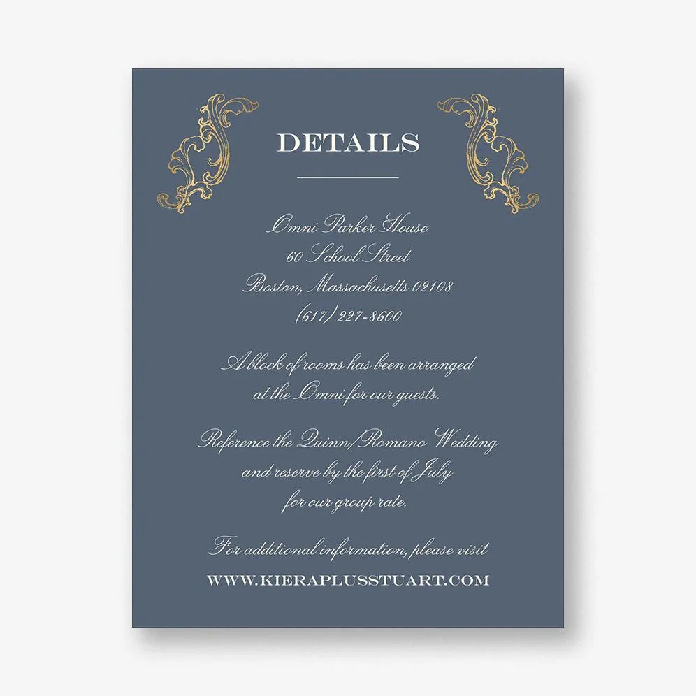 Gilded Filigree Foil Information Card sold by Paper Source