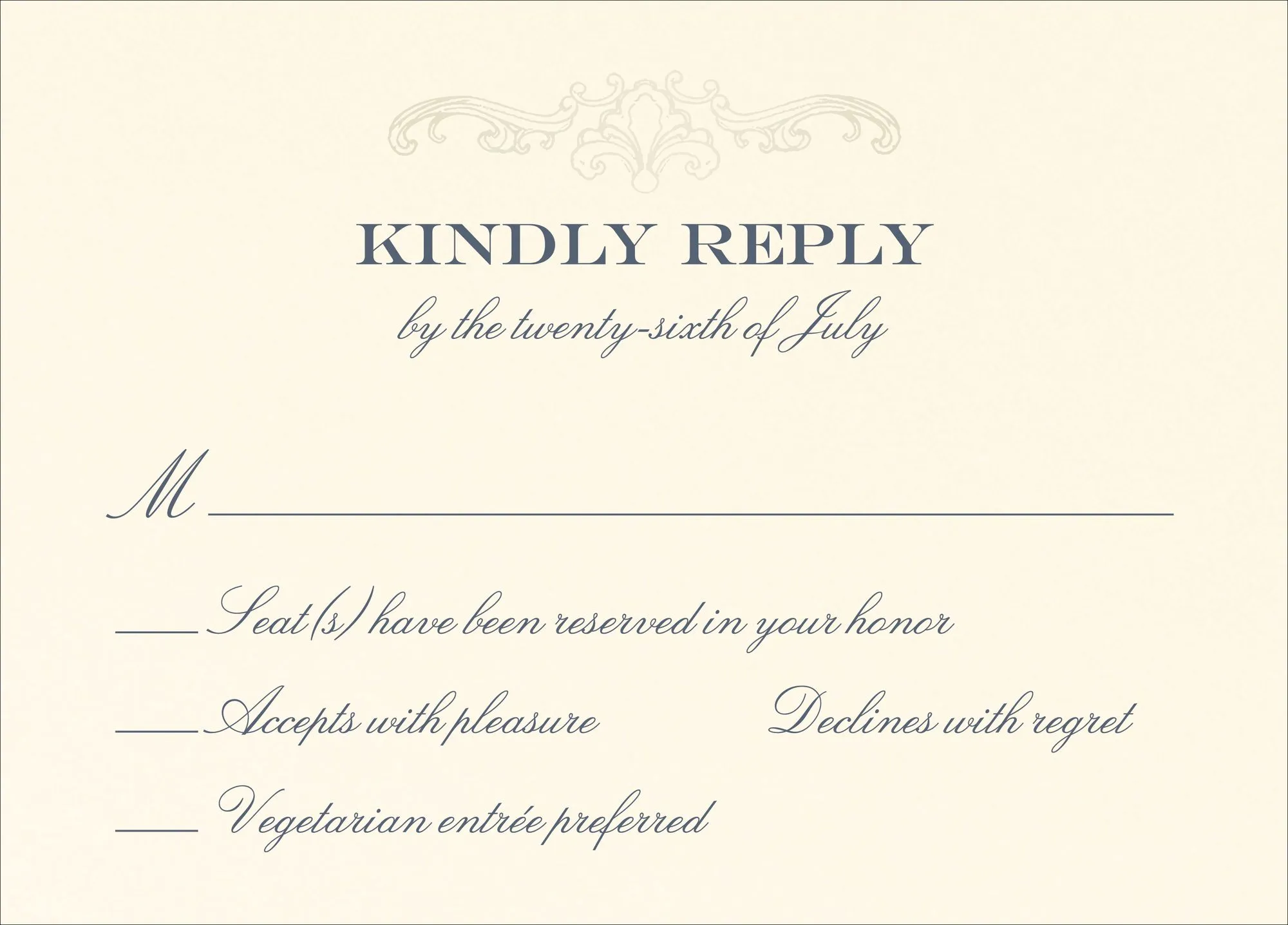 Gilded Filigree Foil Response Card sold by Paper Source product image thumbnail 2