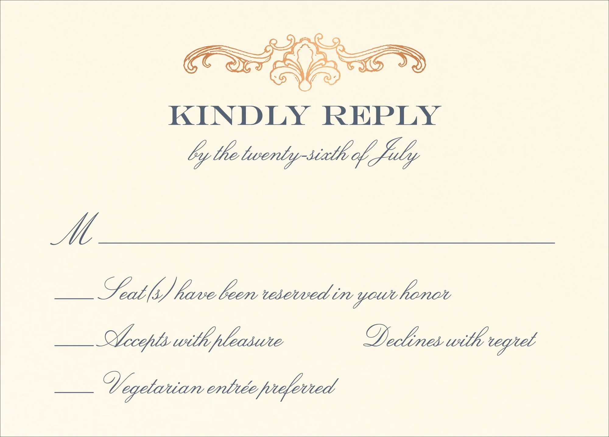 Gilded Filigree Foil Response Card sold by Paper Source product image thumbnail 4