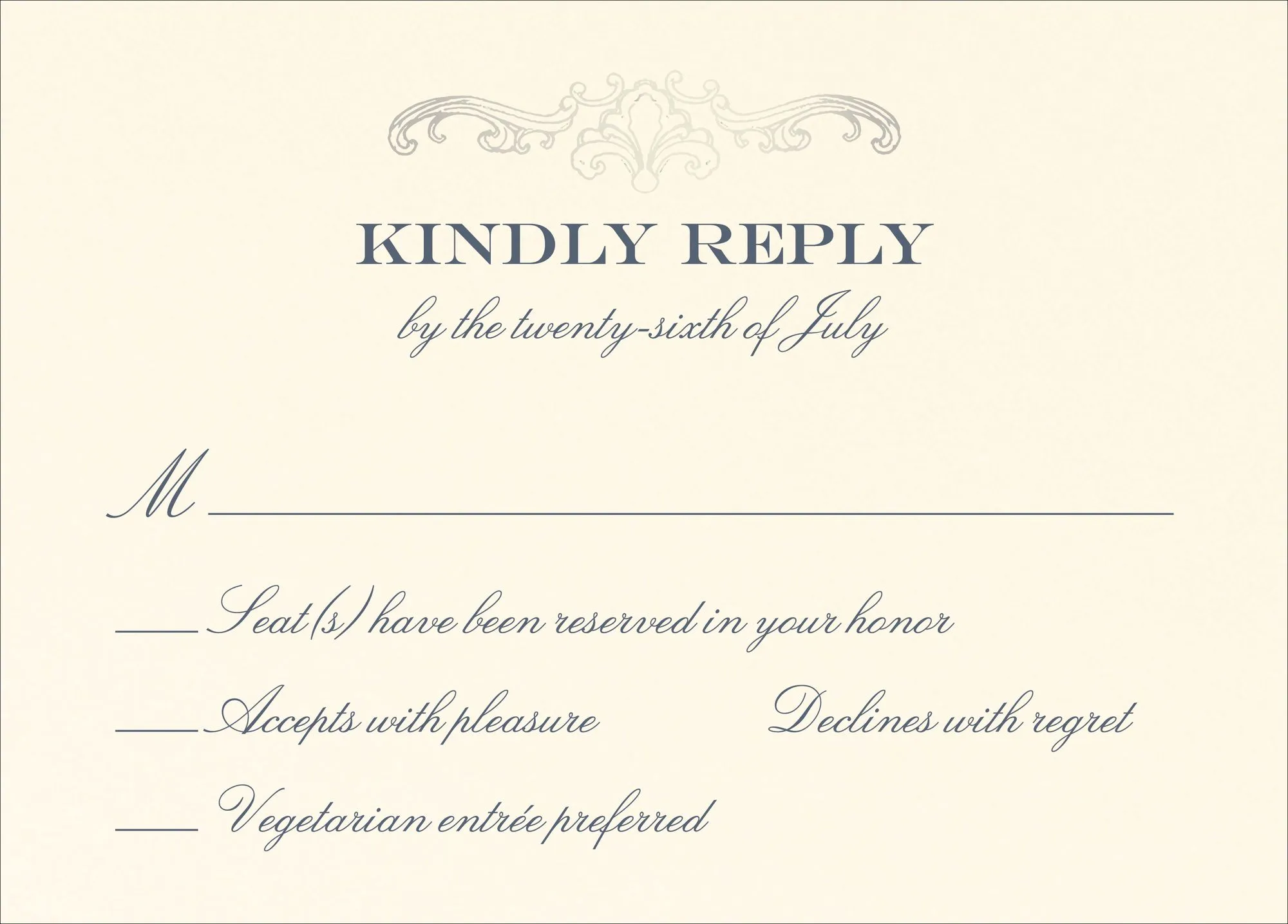 Gilded Filigree Foil Response Card sold by Paper Source product image thumbnail 3