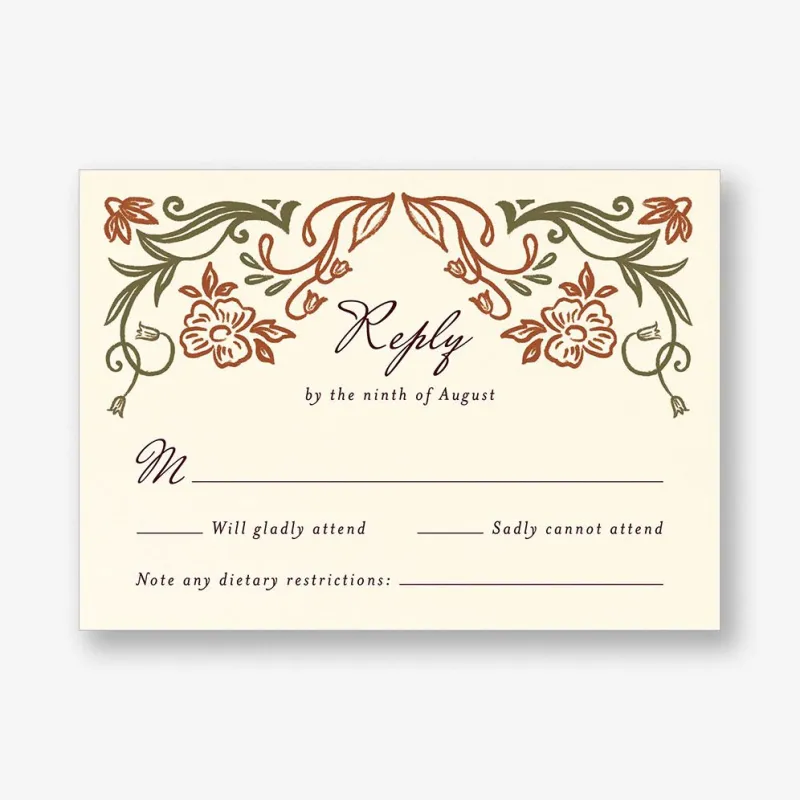 Ornamental Autumn Response Card sold by Paper Source