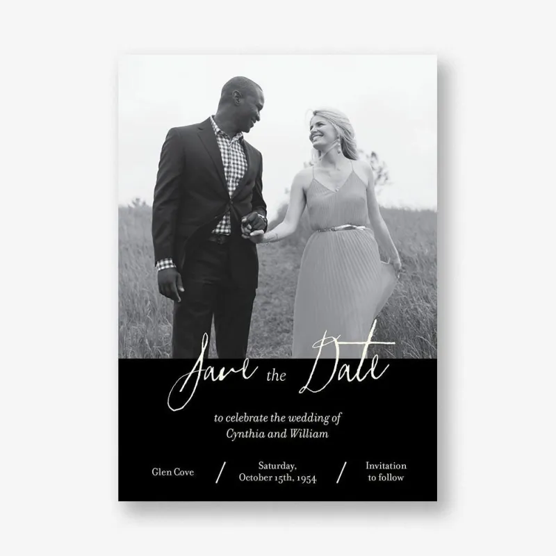 Romantic Photo on White Save the Date sold by Paper Source
