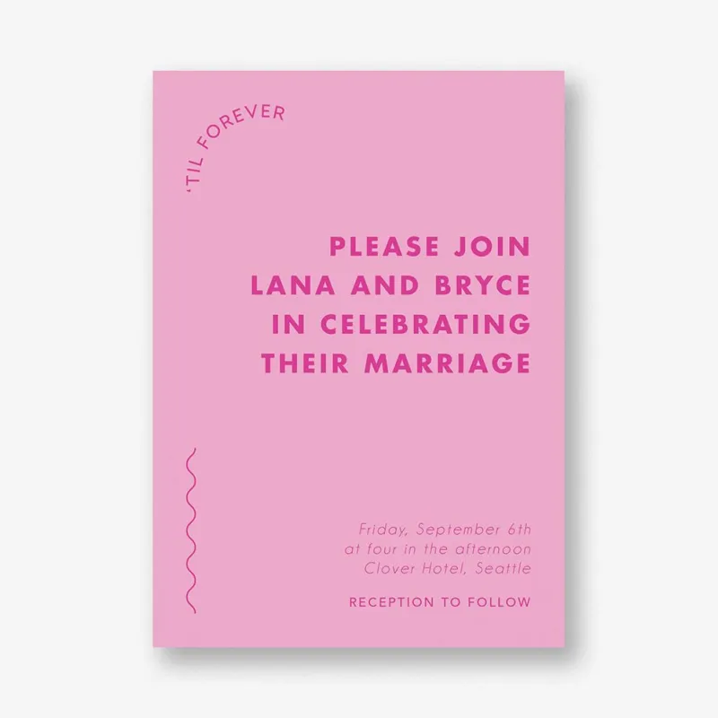 Swish on Pink Wedding Invitation sold by Paper Source