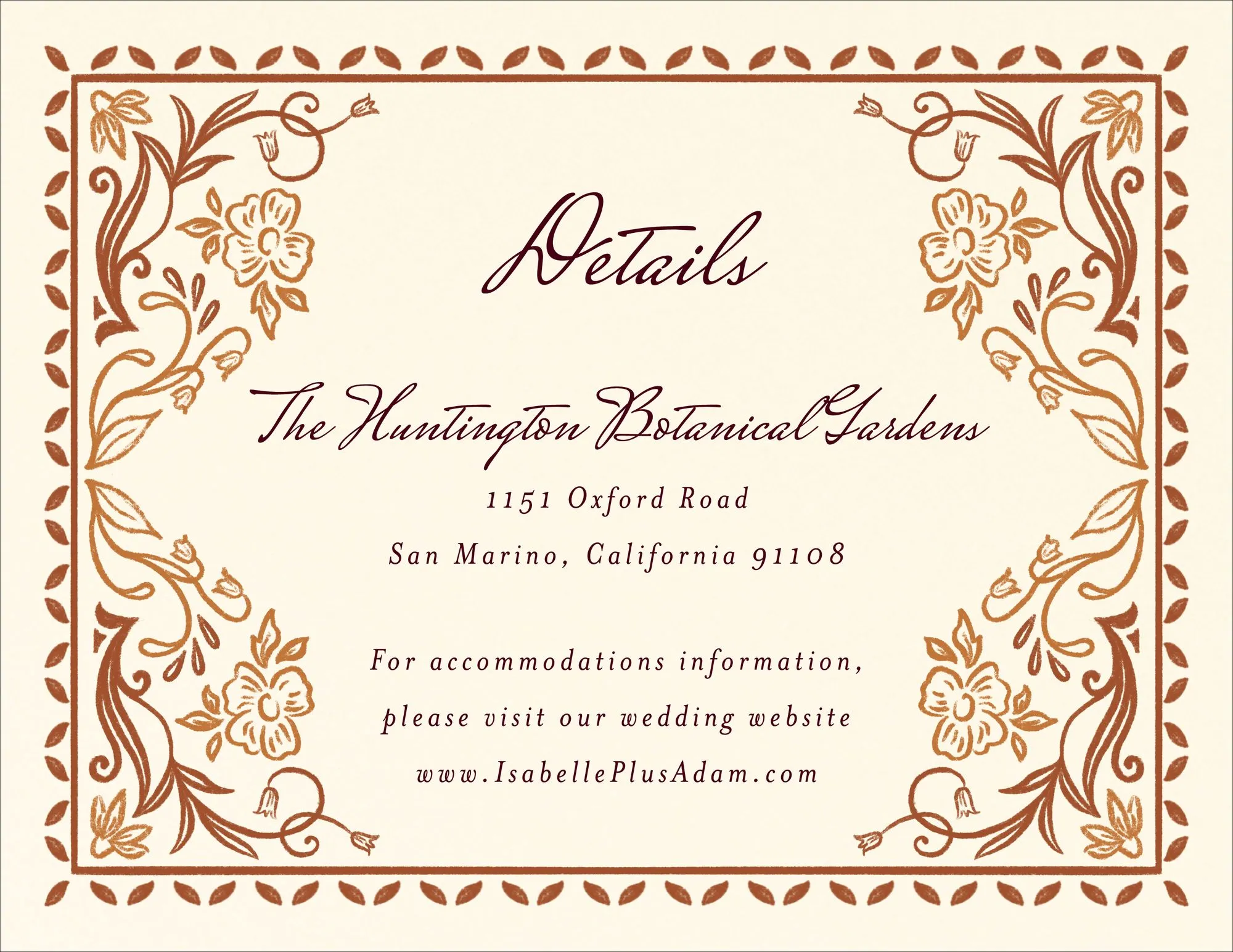 Ornamental Autumn Information Card sold by Paper Source product image thumbnail 2