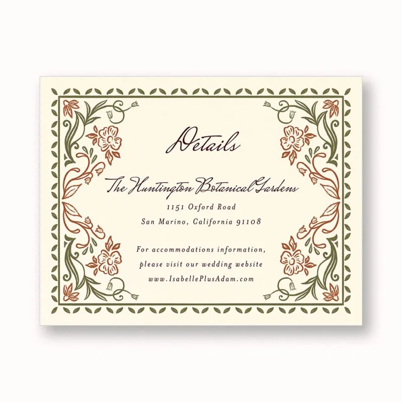 Ornamental Autumn Information Card sold by Paper Source