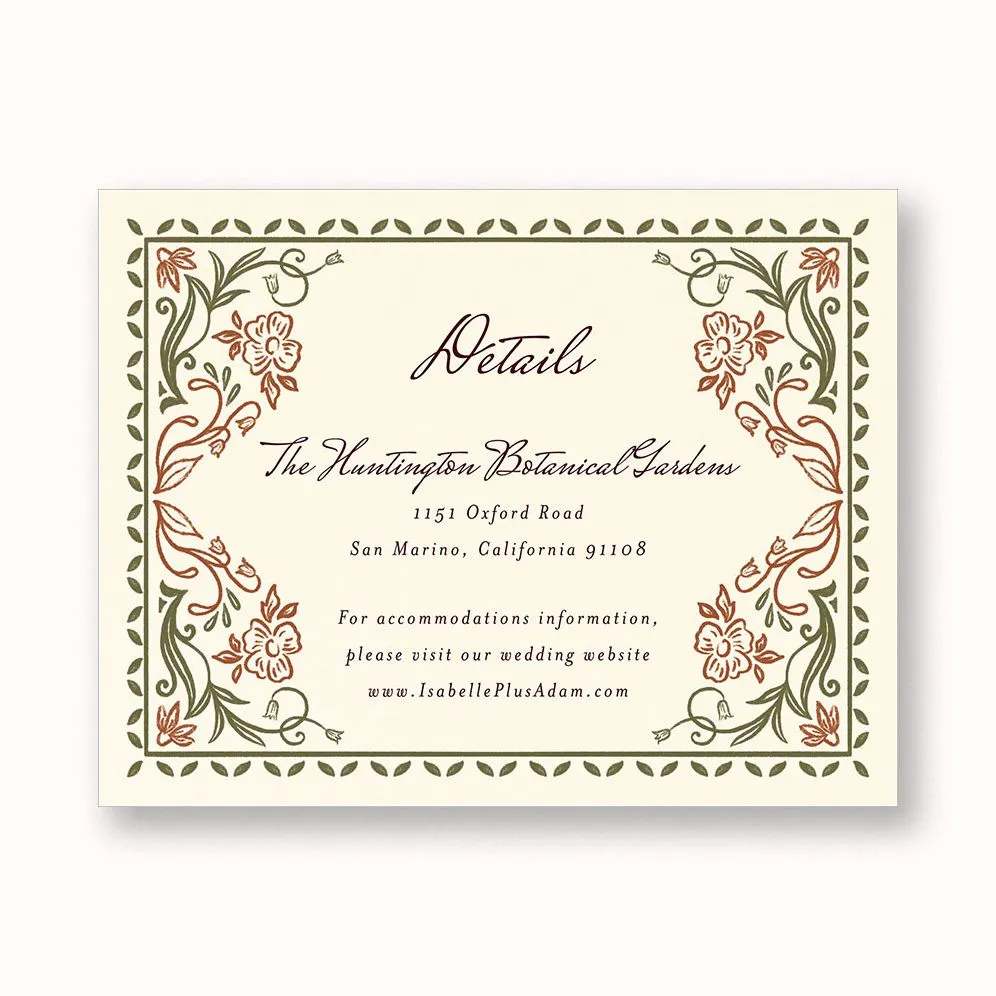 Ornamental Autumn Information Card sold by Paper Source