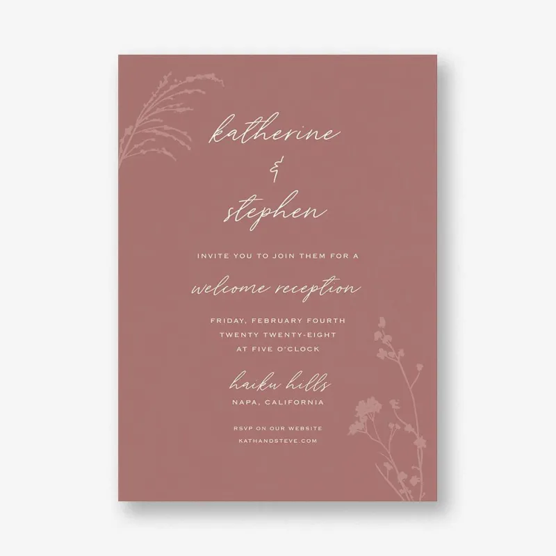 Dried Floral Welcome Reception Invitation sold by Paper Source