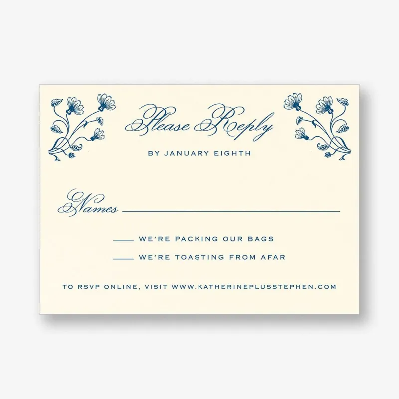 Nouveau Poppy Response Card sold by Paper Source