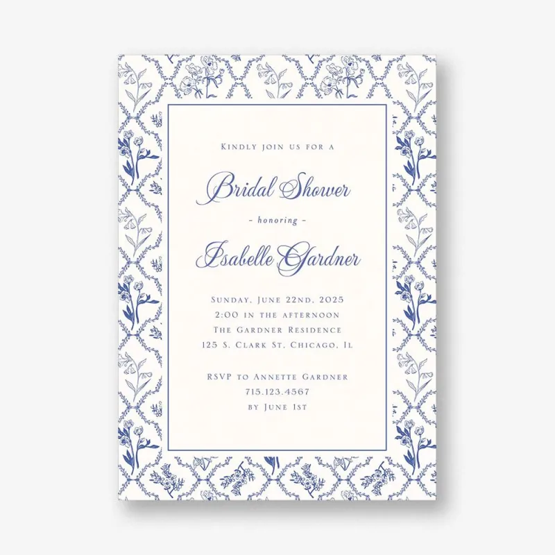 Woodland Toile Bridal Shower Invitation sold by Paper Source