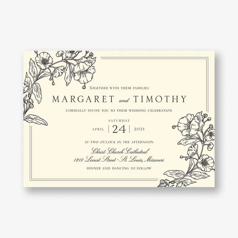 Blossom Border Wedding Invitation sold by Paper Source