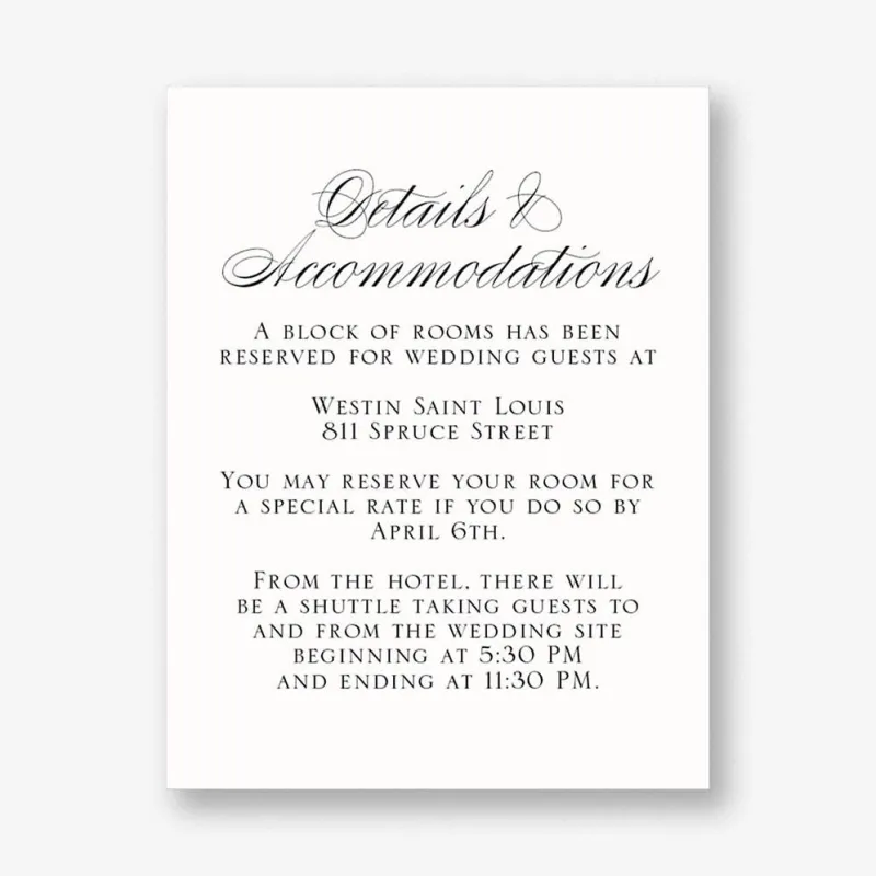 Calligraphy Flourish Information Card sold by Paper Source