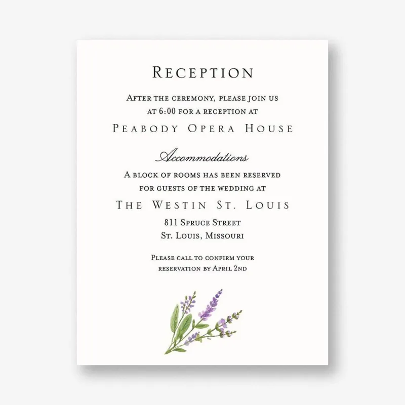 English Lavender Information Card sold by Paper Source