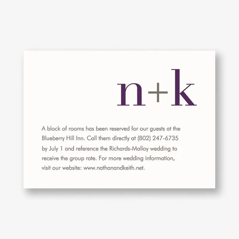 Initials Wedding Information Card sold by Paper Source