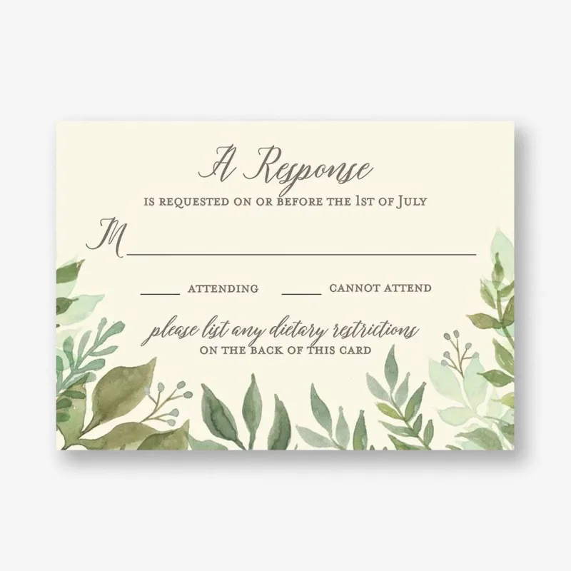 Watercolor Garden Wedding Response Card sold by Paper Source