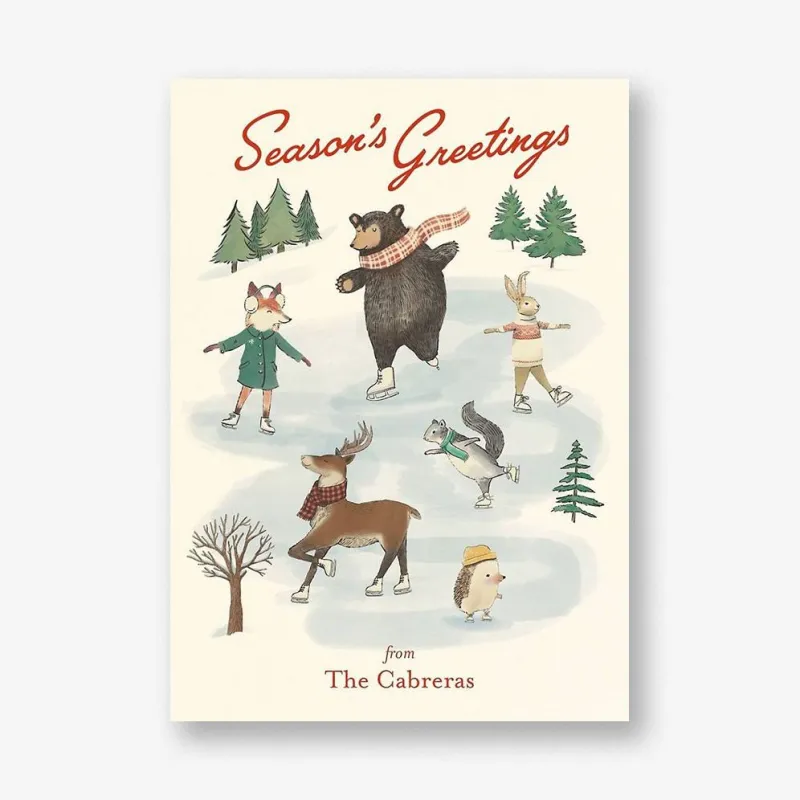 Skating Critters Holiday Card sold by Paper Source