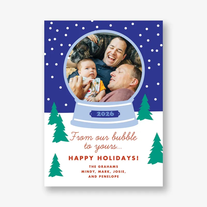 Snow Bubble Holiday Photo Card sold by Paper Source