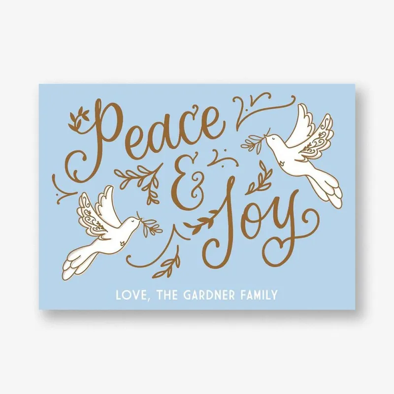 Peace Joy Doves Holiday Card sold by Paper Source