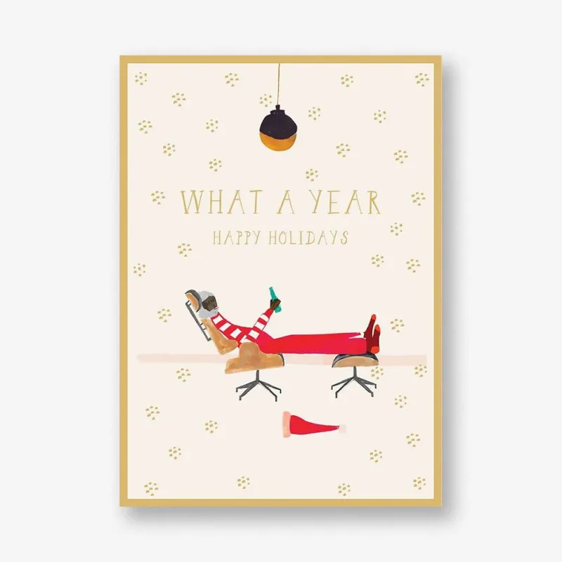 Santa's Slumber Holiday Card sold by Paper Source