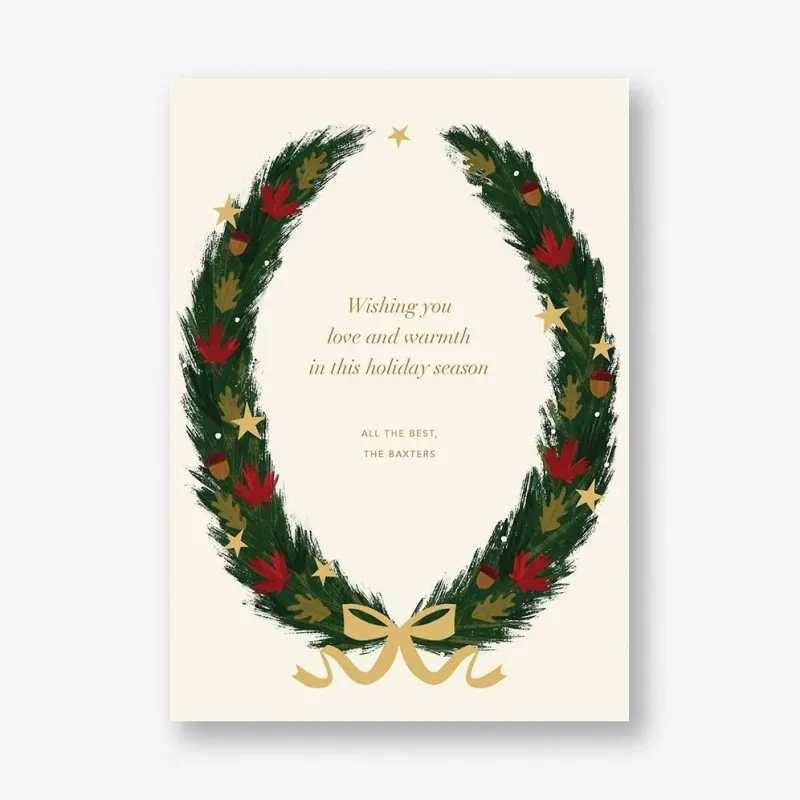 Maple Wreath Holiday Card sold by Paper Source
