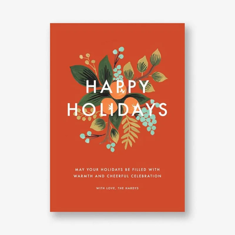 Orange Cluster Holiday Card sold by Paper Source