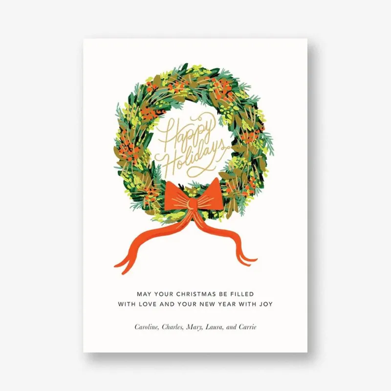 Wintergreen Wreath Card sold by Paper Source