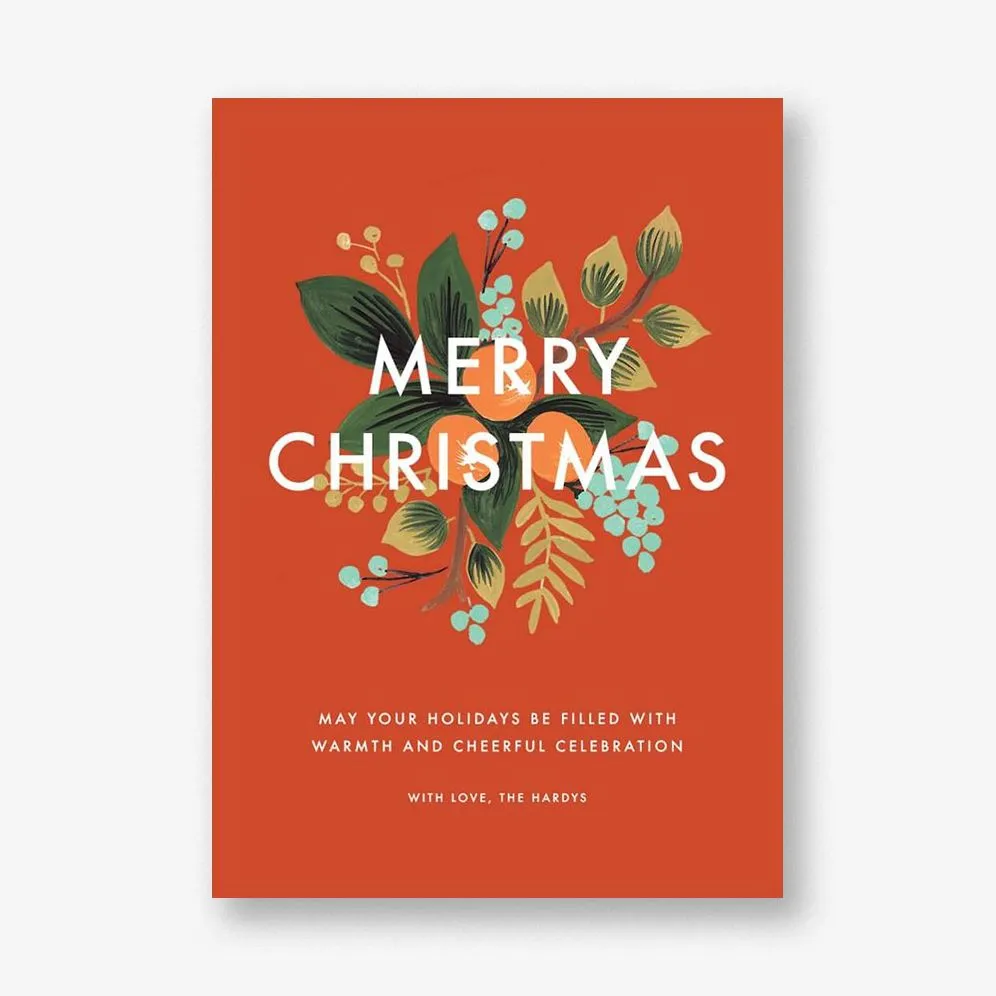 Orange Cluster Christmas Card sold by Paper Source