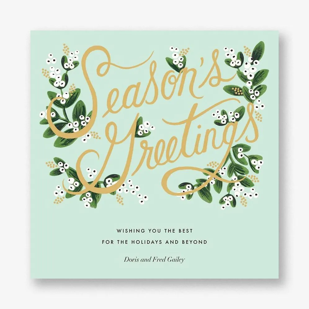 Mistletoe Branches Holiday Photo Card sold by Paper Source