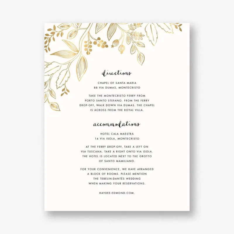 Queen Anne Information Card sold by Paper Source