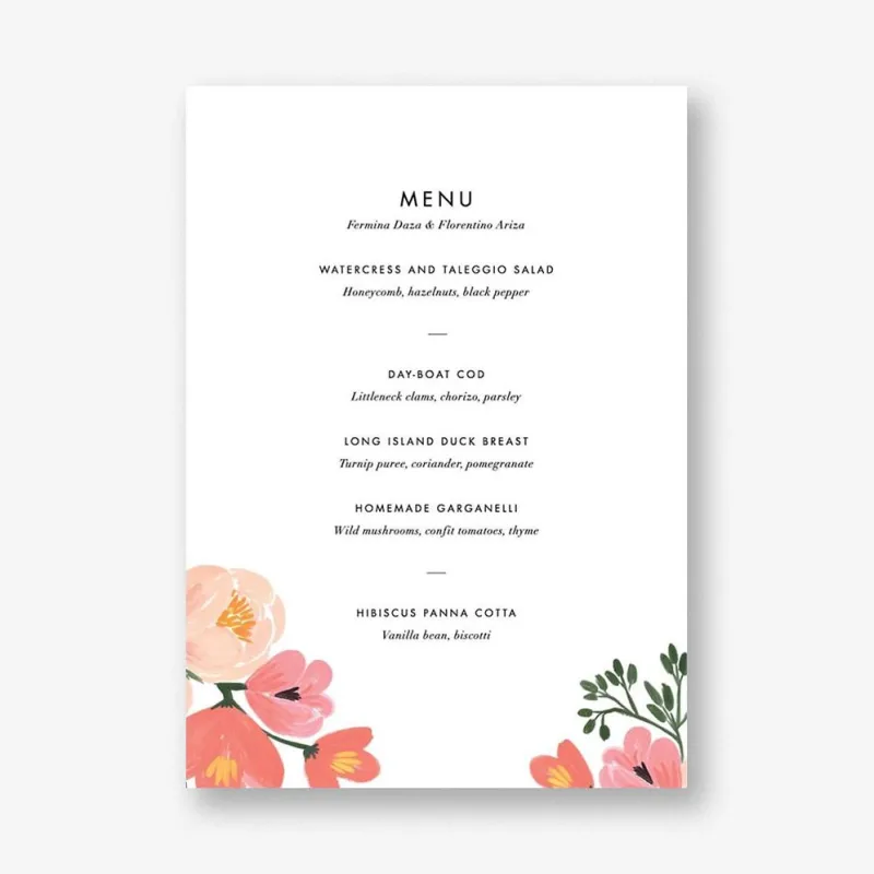 Pastel Petals Menu sold by Paper Source