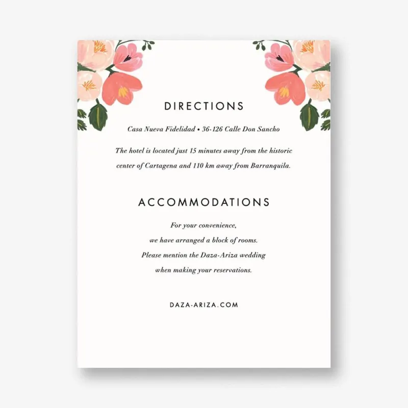 Pastel Petals Information Card sold by Paper Source