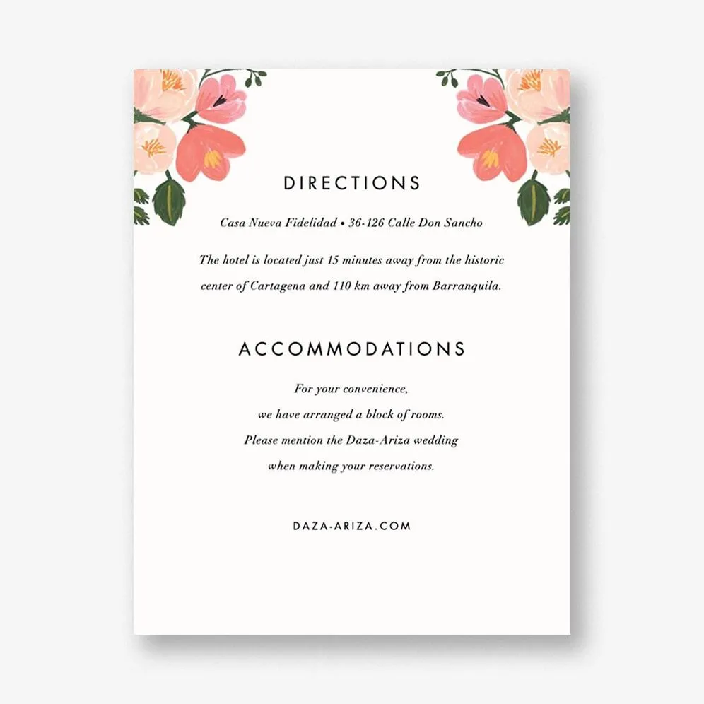 Pastel Petals Information Card sold by Paper Source