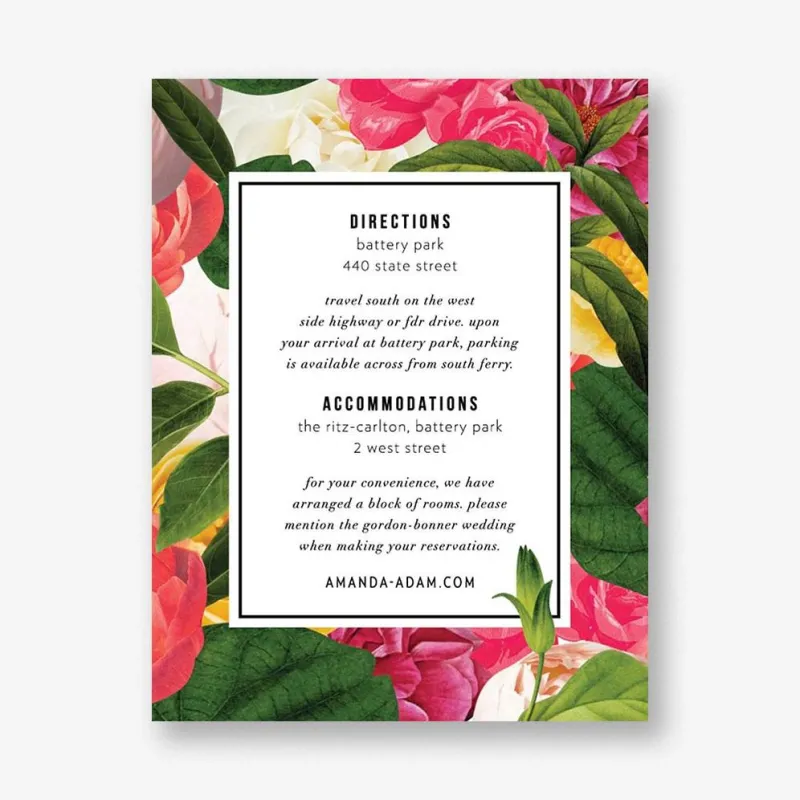 Lanai Floral Information Card sold by Paper Source