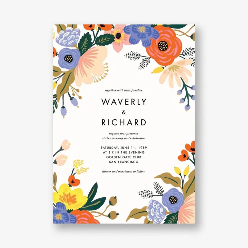 Vivid Florals Wedding Invitation sold by Paper Source
