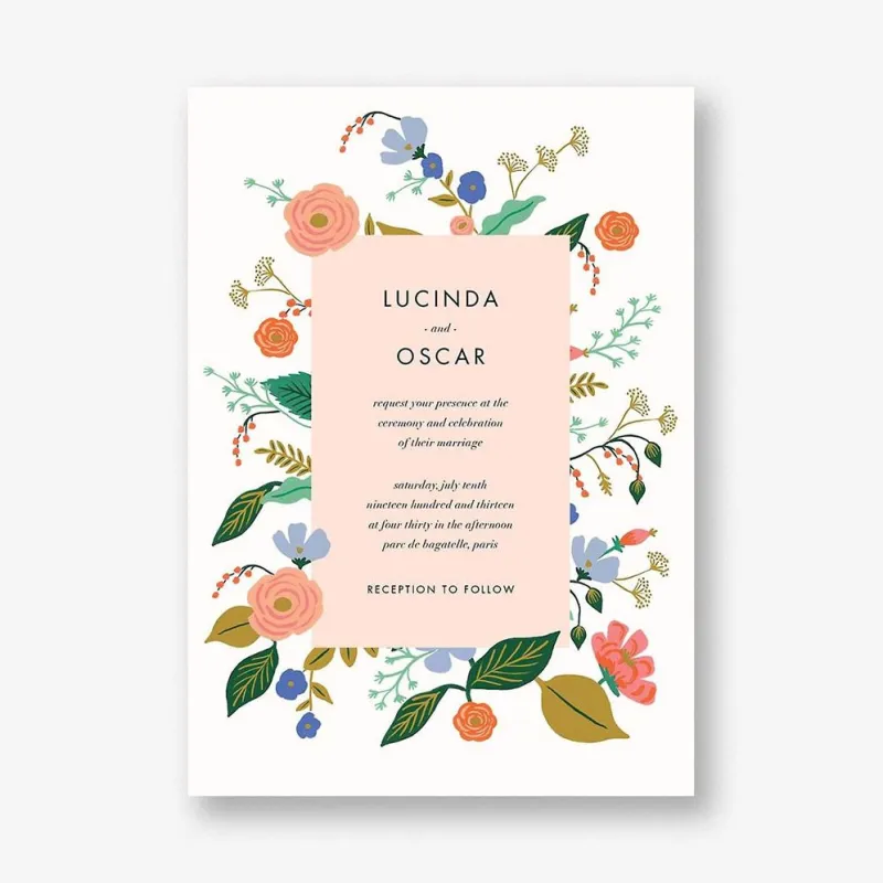 Pressed Wildflowers Wedding Invitation sold by Paper Source