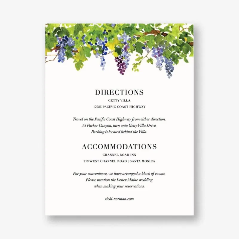 Napa Information Card sold by Paper Source