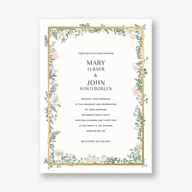 Lautaret Foil Wedding Invitation made by Paper Source