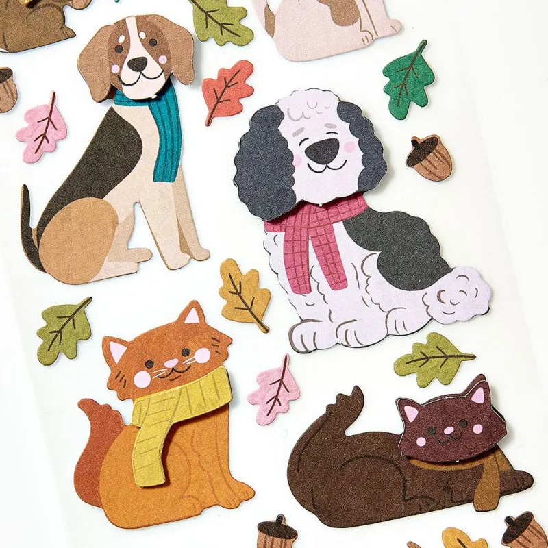 Fall Cat and Dogs with Sticker Sheet sold by Paper Source