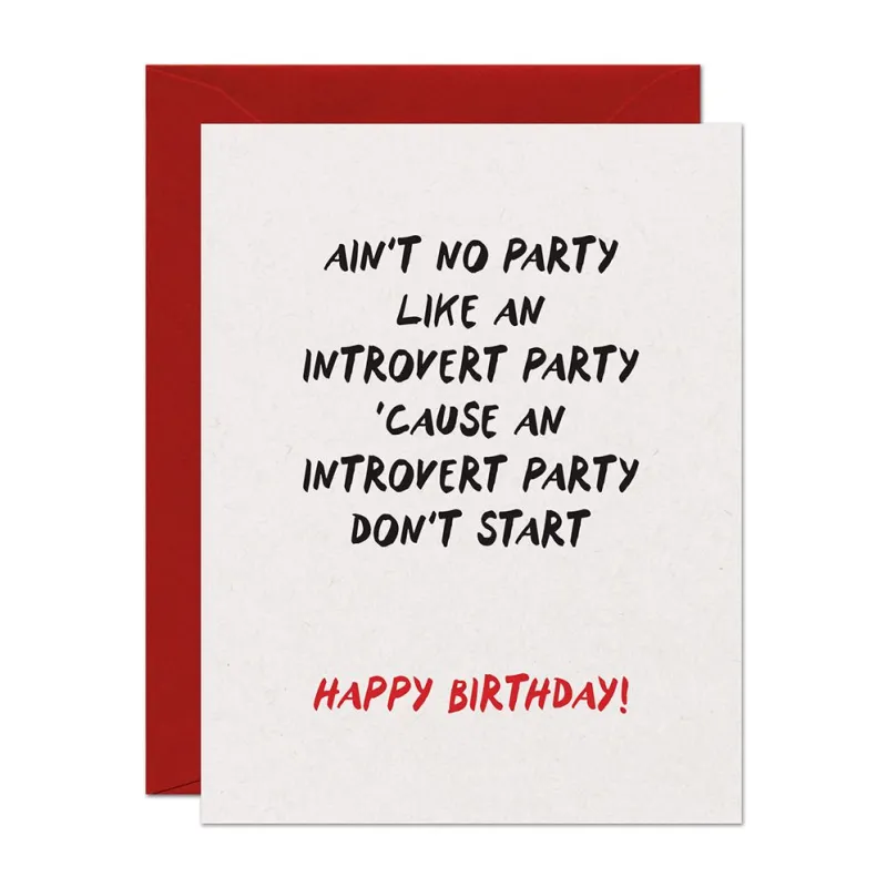 Introvert Party Birthday Card sold by Paper Source