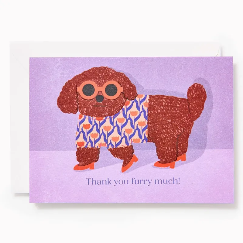 Thank you Furry Much Card sold by Paper Source