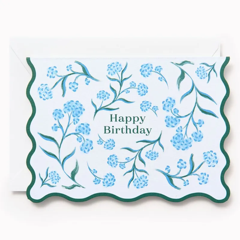 Blue Floral Wave Birthday Card made by Paper Source